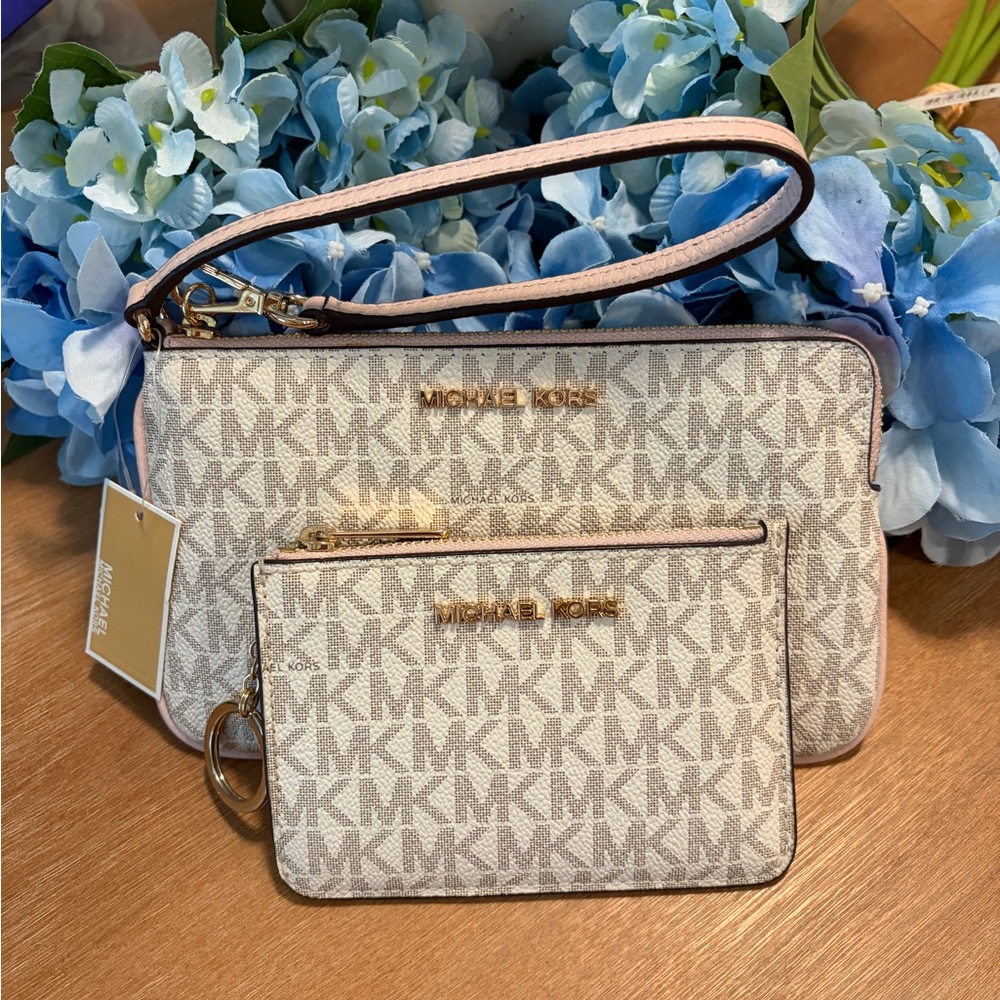 Michael Kors MK Jet Set Travel Large TZ Wristlet and Key/Card Case